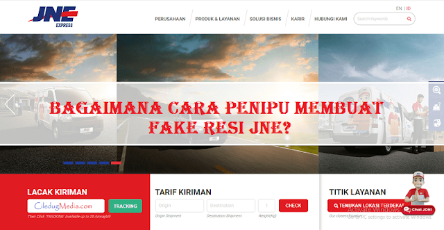 Bagaimana cara penipu membuat fake resi JNE?